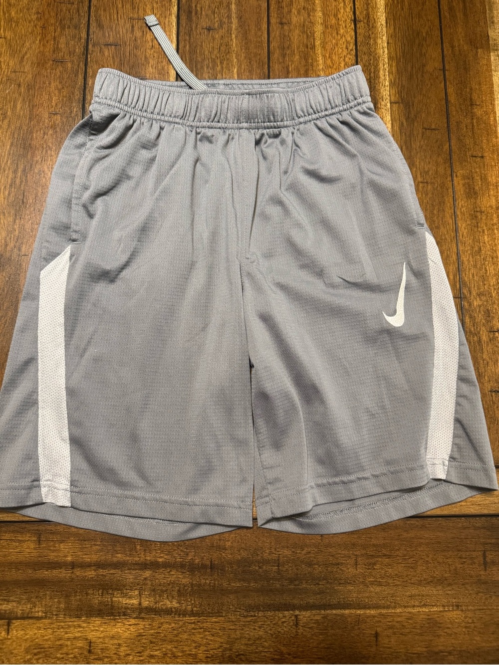 Nike Men’s Light Gray Athletic Shorts with White Panels